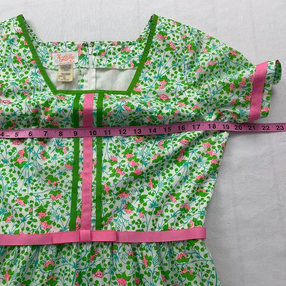 Vintage "The Lilly" Lilly Pulitzer 1960's Pink & Green Floral Dress Size Medium - Picture 9 of 16